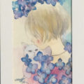 「紫陽花と猫と少女」／おおはらあつこ